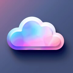 weather cloud icon tridimensional on a light gradient background 