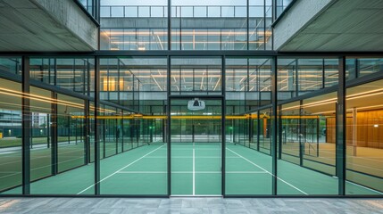 Padel tennis court in an urban environment