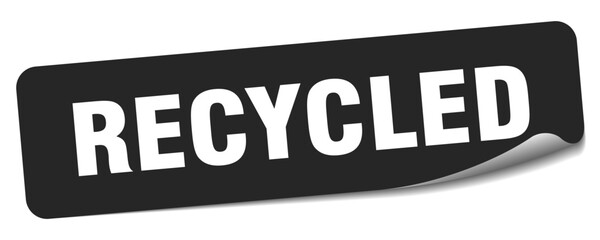 recycled sticker. recycled label