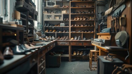 Fototapeta premium A diverse collection of shoes in a room. Ideal for fashion or shopping concepts