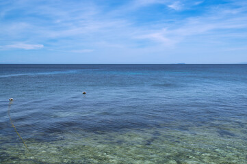 Clear ocean  with sunny sky in Siquijor