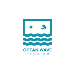 Ocean Wave Logo Template Vector, Ocean simple and modern logo design