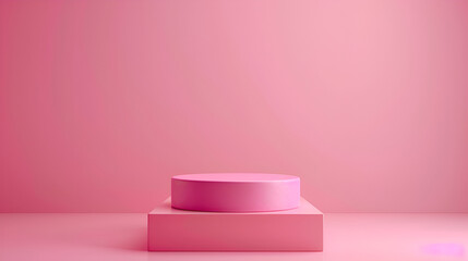 3d luxury pink podium for your luxury product, Pink product background stand or podium pedestal on advertising display with blank backdrops, Abstract minimal scene with geometrical forms