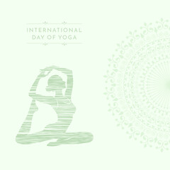 Minimal Yoga Pose Line Art with Mandala