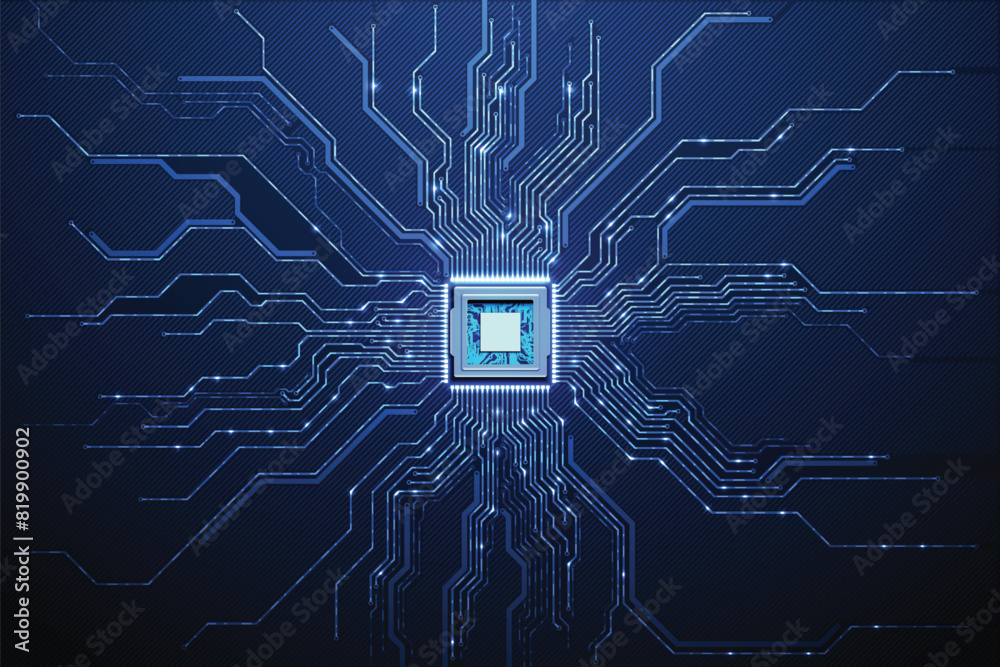 Poster circuit board. technology background. central computer processors cpu concept. motherboard digital c