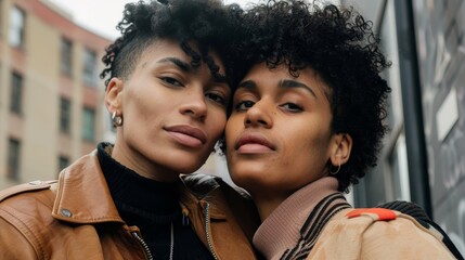 Close-Up of LGBTQ Young Couple, Ideal for Content on Intimacy and Modern Love