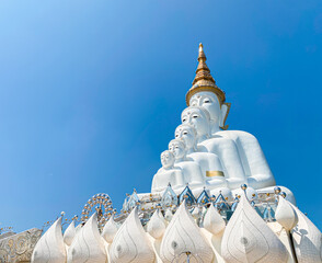 The big white Buddha five statue,Phetchabun is one of the top Thailand famous temples with a huge...