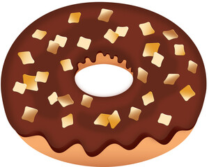 donut with chocolate, donut, chocolate