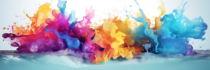 A watercolor splash with vibrant, energetic tones.