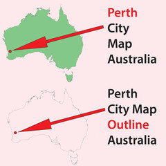 Perth city map, vector, Australia, outline, political, road, tourist, city, metro, railway, physical, satellite  Map vector