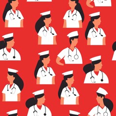 Female nurse in uniform with medical stethoscope, suitable for healthcare concepts