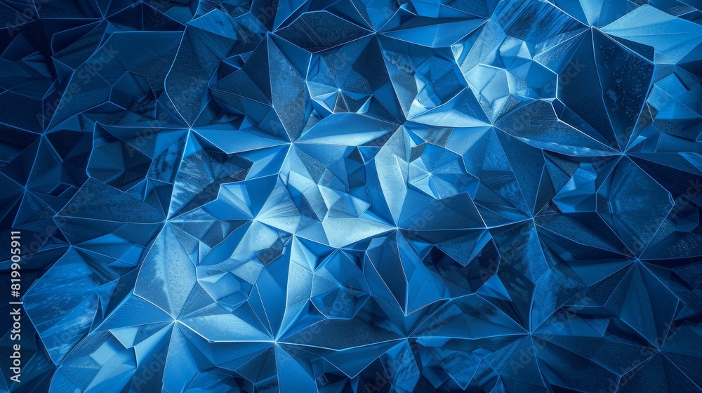 Poster vibrant aerial view of symmetrical cyanotype prints configuration in natural light, highlighting int