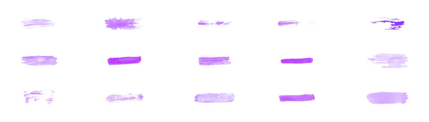 Watercolor strokes on a white background. Set of watercolor brushes. Strokes. Design element. Vector graphics 