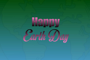 Happy earth day save the planet typography isolated illustration background.