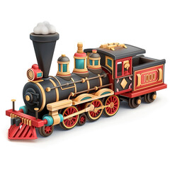 Mini train isolated white background