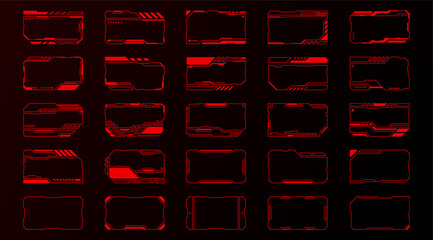 red abstract frames technology futuristic interface hud vector design for ui games.	