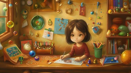 Passionate female jeweler happily engaged in jewelry making with fulfillment