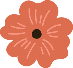 Red flower clipart vector
