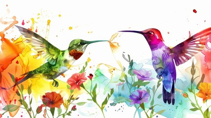 Hummingbird and Flower Harmony