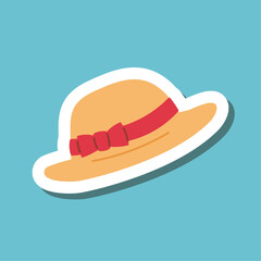 麦わら帽子のイラスト　　シール