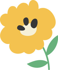 Yellow flower clipart vector
