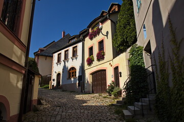 Architecture in old town of Loket in Czech Republic, Europe
