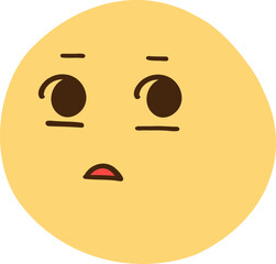 meh emoji, kawaii emoticon, cute doodle outline
