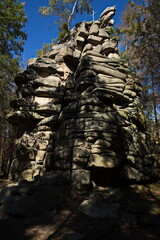 Rock formation Schnarcherklippen at Elend, Harz District, Saxony-Anhalt, Germany, Europe
