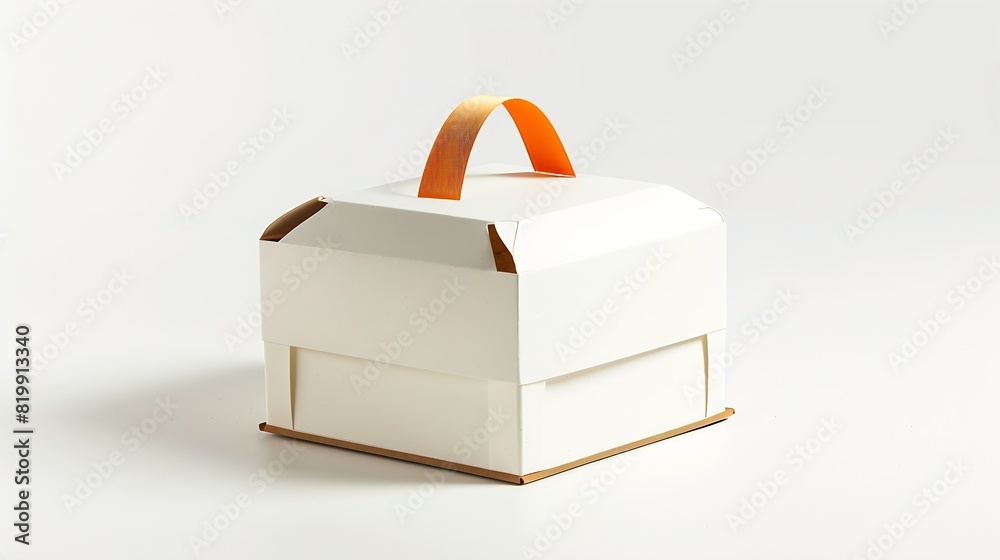 Aufkleber Takeaway cake box isolated on white background with clipping path : Generative AI