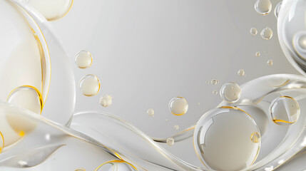 Oil bubbles collagen skin serum. concept skin care cosmetics.