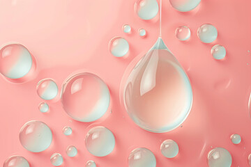 Oil bubbles collagen skin serum. concept skin care cosmetics.