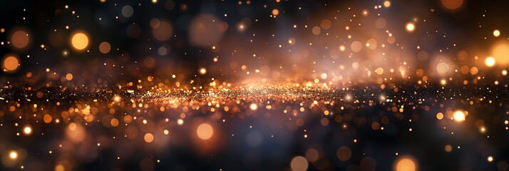 A blurry image of gold and black sparkles with a mood of mystery and intrigue