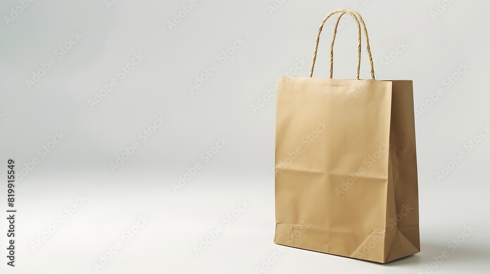 Aufkleber brown paper bag isolated on white background with clipping path : generative ai