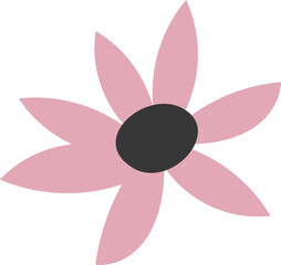 Cute pink flower illustration vector