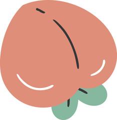 Cute peach illustration vector