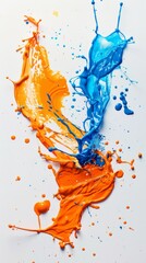 Orange and blue paint splash