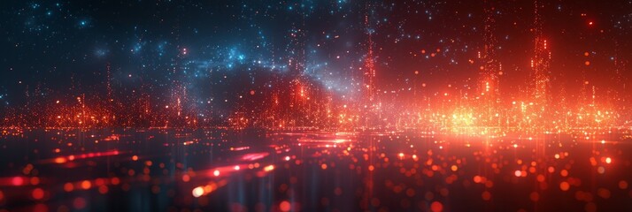 Dark background illuminated by vibrant red and blue lights