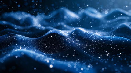 Fototapeta premium A blue wave with a lot of white specks