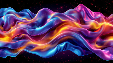 Obraz premium A colorful, flowing piece of fabric with glittery specks