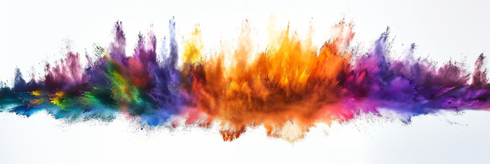 A colorful explosion of smoke and dust