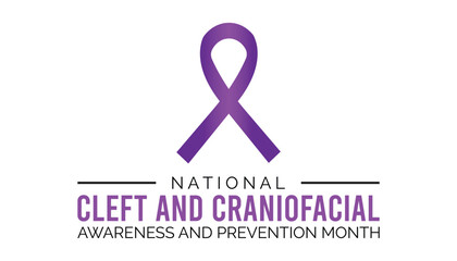 national cleft and craniofacial awareness and prevention month observed every year in July. Template for background, banner, card, poster with text inscription.