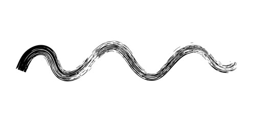 Dry brush mark, pencil squiggle and scribble. Hand drawn vector crayon various line, spiral and doodle. Black rough highlighter, chalk stroke, pencil divider. Curly line. Scratchy