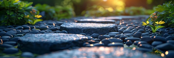 Multiple rocks clustered closely together in a rocky formation