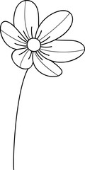 Botanical flower line art element vector