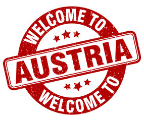 Welcome to Austria stamp. Austria round sign
