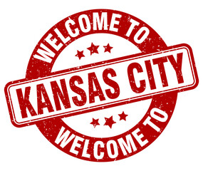 Welcome to Kansas City stamp. Kansas City round sign