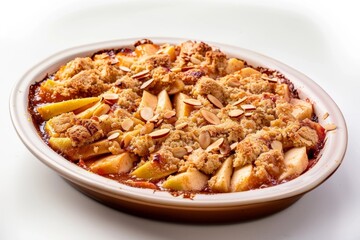 Fototapeta premium Apple Brown Betty with Caramelized Dark Brown Sugar and Nutmeg, Topped with Cinnamon