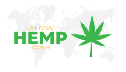 National Hemp month observed every year in July. Template for background, banner, card, poster with text inscription.