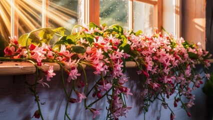 Fototapeta premium Peaceful Plant Display in Sunroom