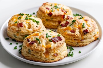 Rustic Bacon and Cheddar Biscuits Close-up